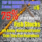 Reason 6: 75% of the world's fish stocks are being harvested faster than they can replenish.